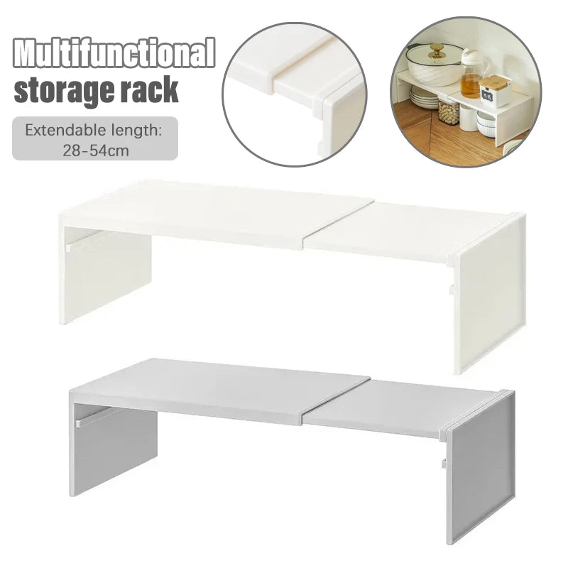 Retractable Kitchen Shelf Household Multifunctional Cabinet Layered Dish Seasoning Bottle Finish Storage Rack Fridge Organizer
