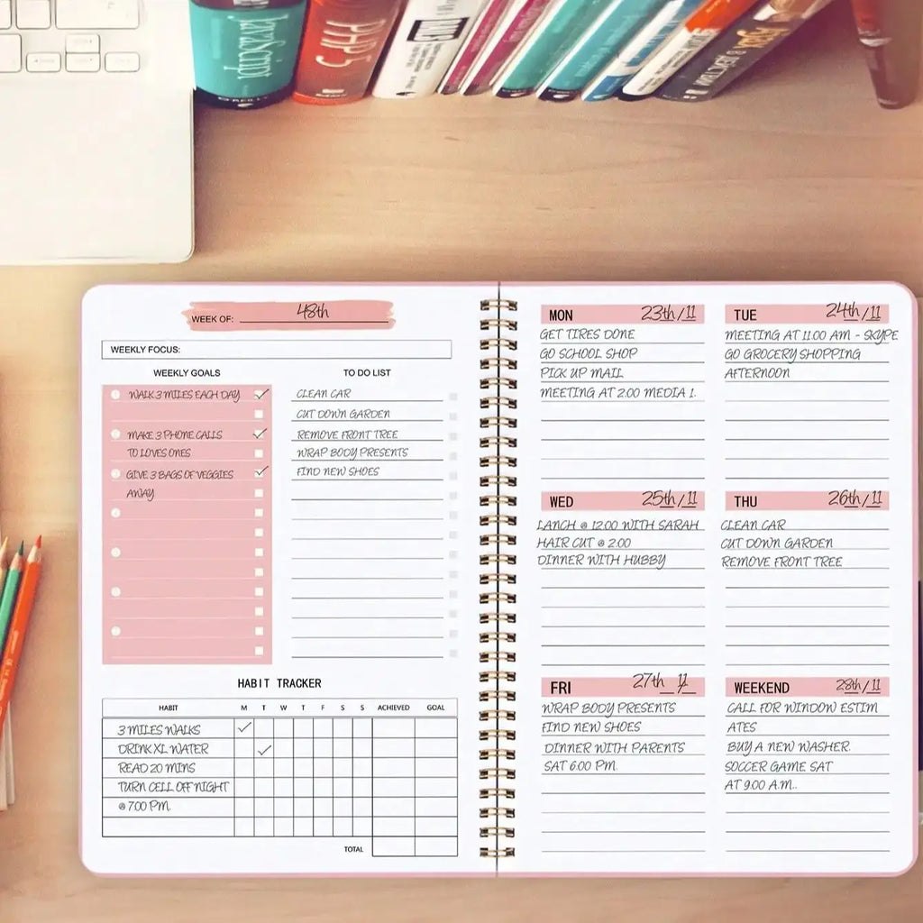 Undated A5 Spiral Weekly Planner