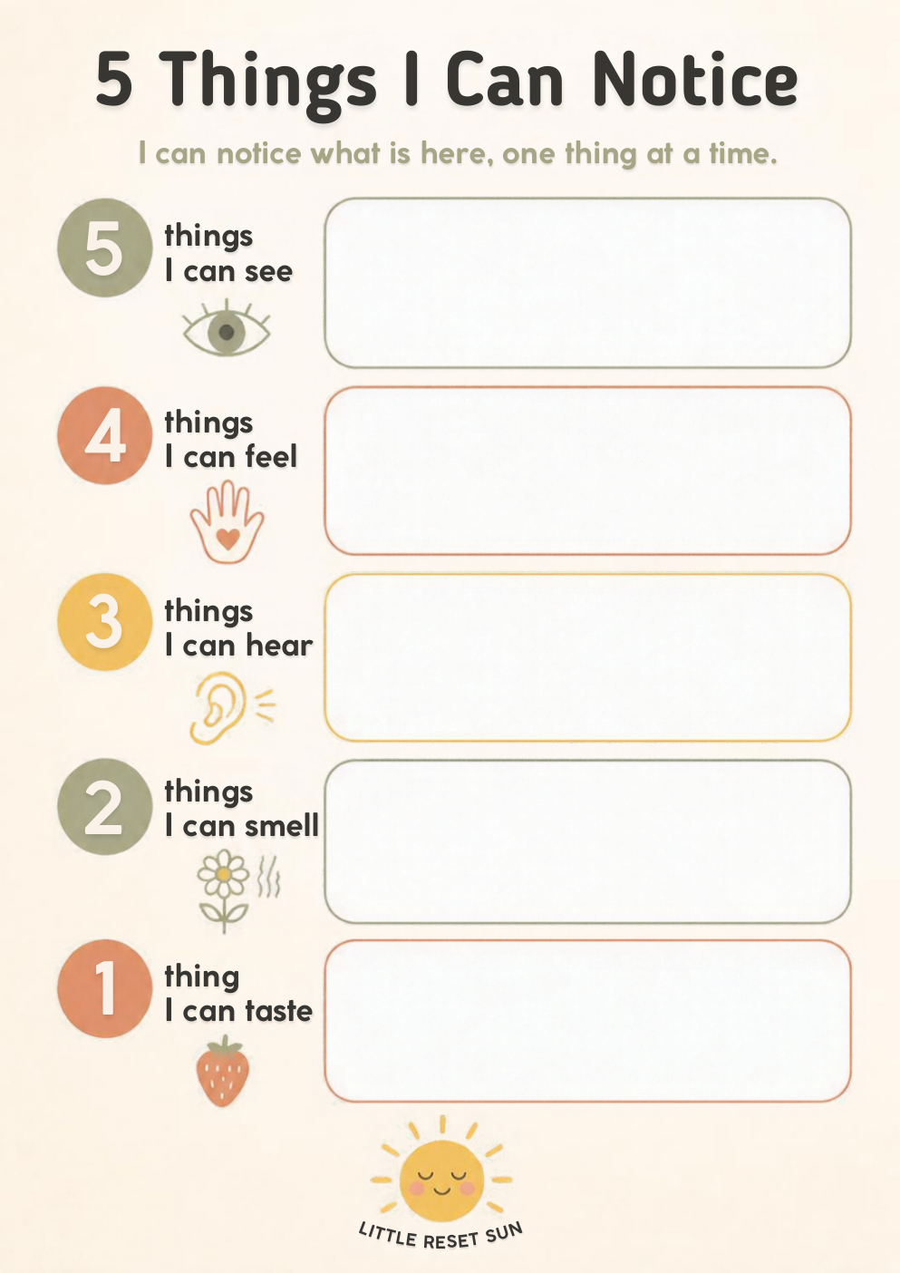 Inside page — 5 Things I Can Notice