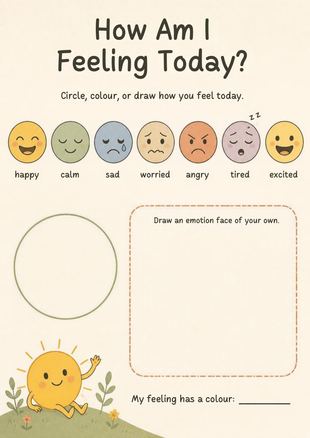 Inside page — How Am I Feeling Today